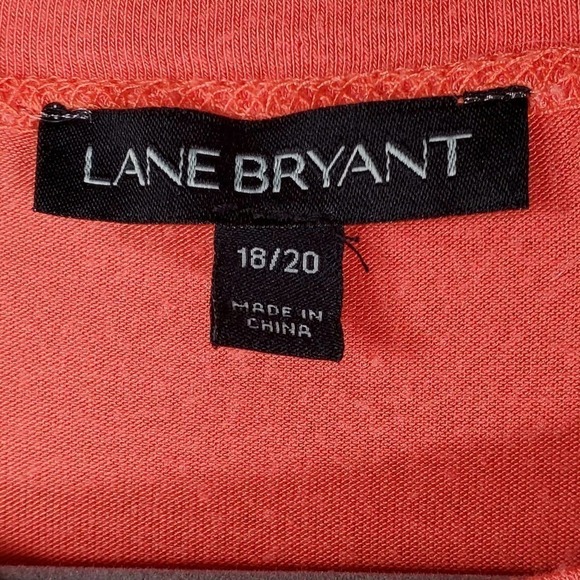 Lane Bryant Floral Mesh Lace Yoke Short Sleeve Tee Coral Pink Size 18/20 - Picture 6 of 9